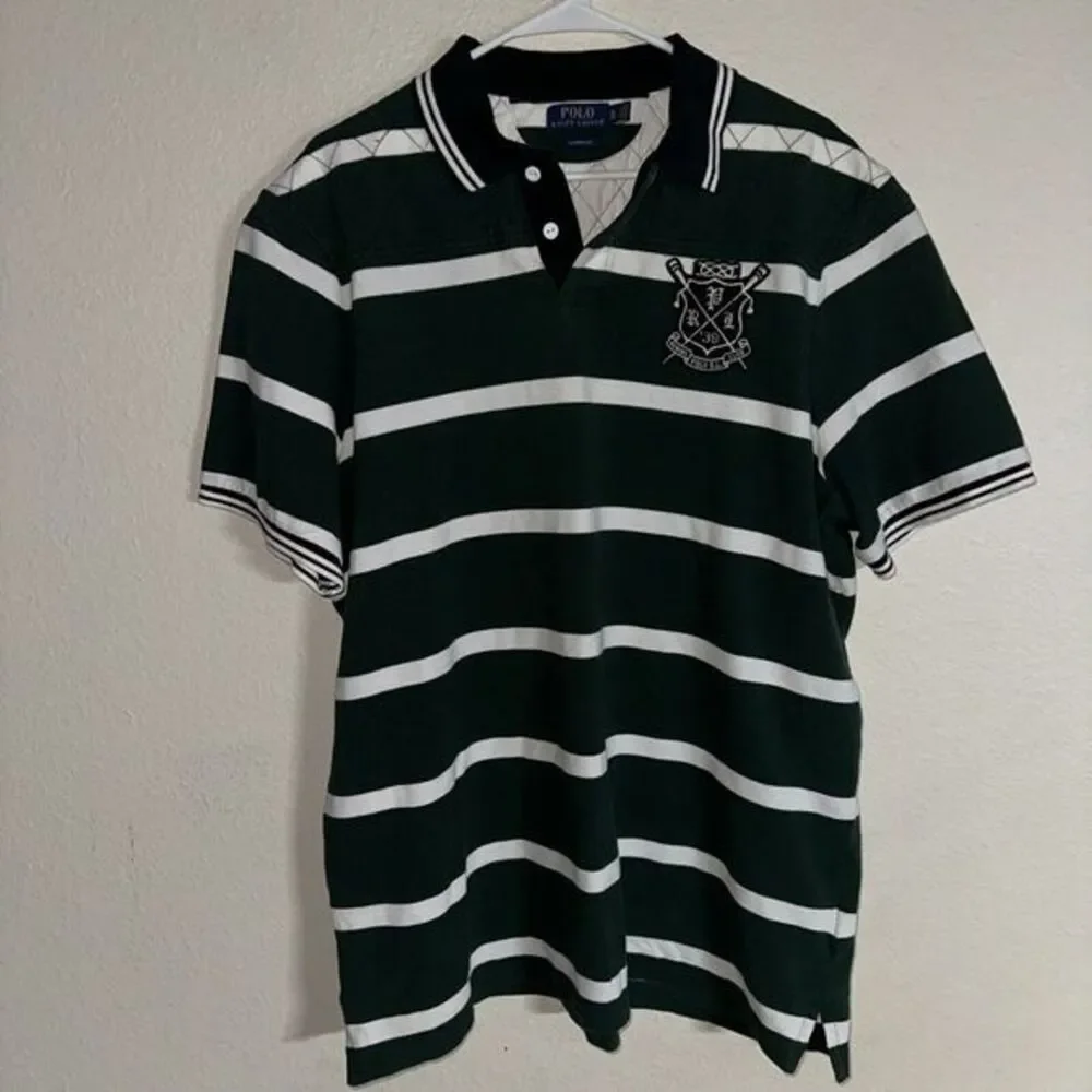 Polo Ralph Lauren Rowing Polo Shirt Mens X-Large Green Short Sleeve 100% Cotton